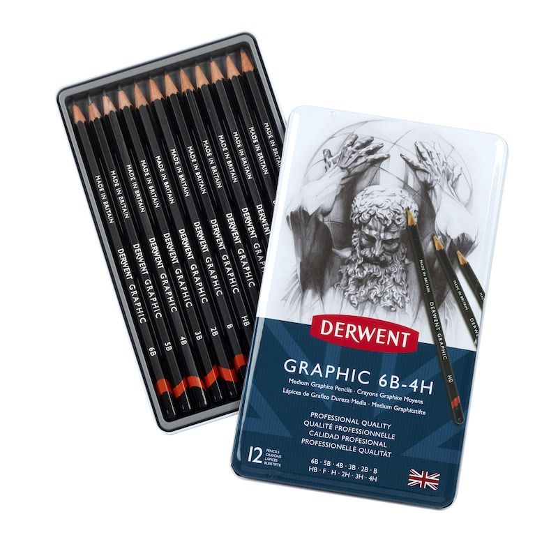 Derwent Graphic Pencil Sets, Type: Design Set of 12 ( (6B-4H)