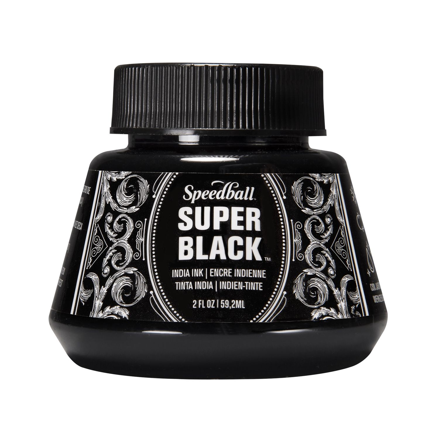 Super Black India Ink, Size: 2oz