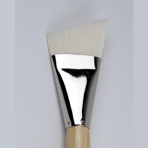 Silver "JUMBO" Brush - White Taklon (stiff), Shape: Angle, Size: 40
