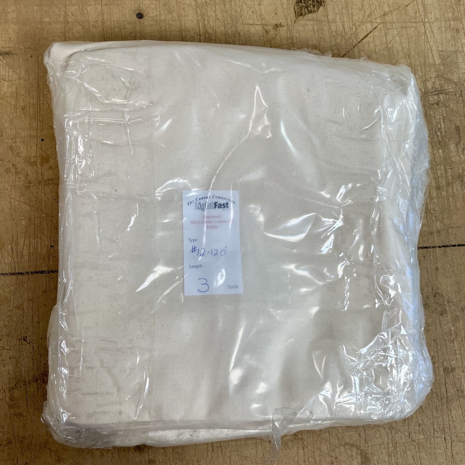 Unstretched Canvas 120" wide  (folded 3 yard piece)