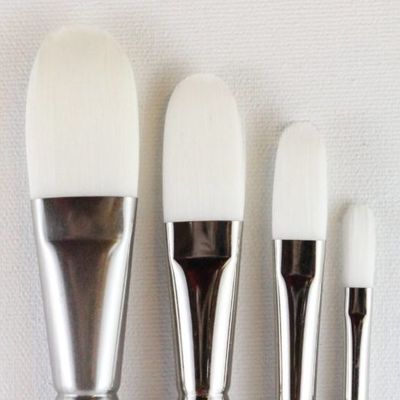 HJ Brush: Series 968 "White Taklon" (S/H) - OVAL WASH