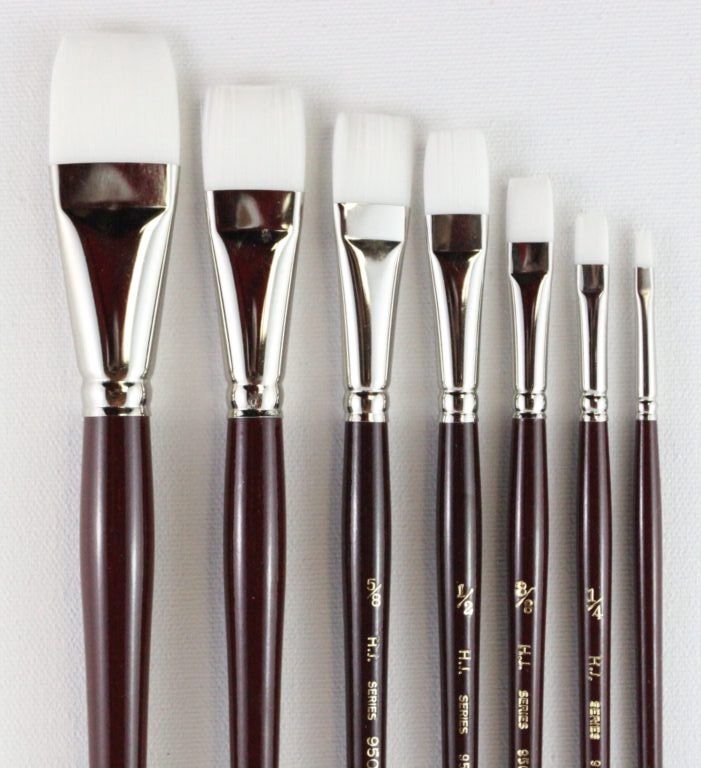 HJ Brush: Series 950 "White Taklon" (S/H) - BRIGHT WASH