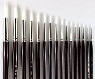 HJ Brush: Series 970 "White Taklon" (S/H) - ROUND