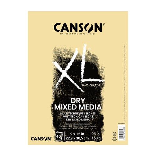 Canson XL Dry Mixed Media Pad, COlour: Natural, Size: 9 x 12"