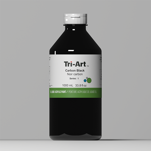Tri-Art Liquid Acrylics - 1L, COlour: Carbon Black (S1)