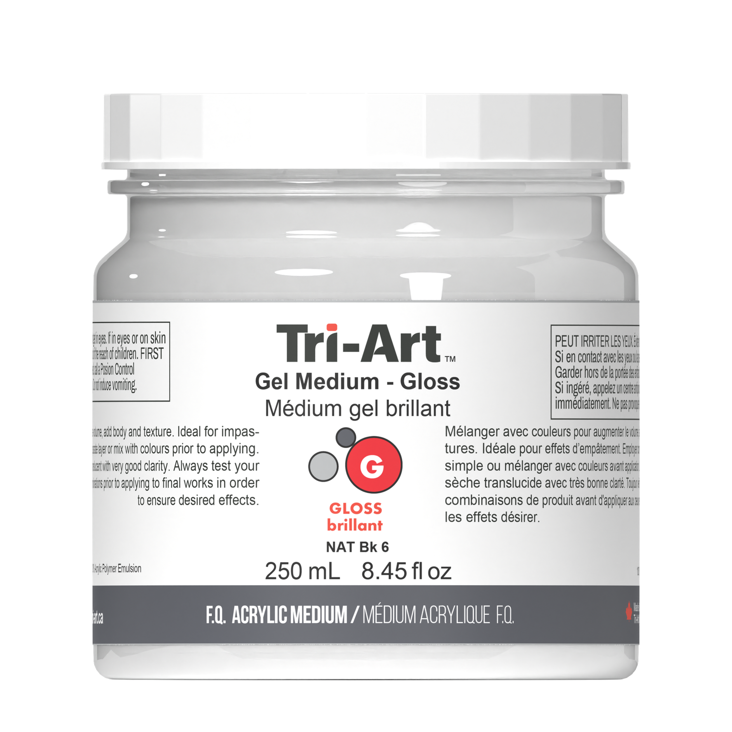 Tri-Art Gel Medium, Size: 250ml, Type: Gloss