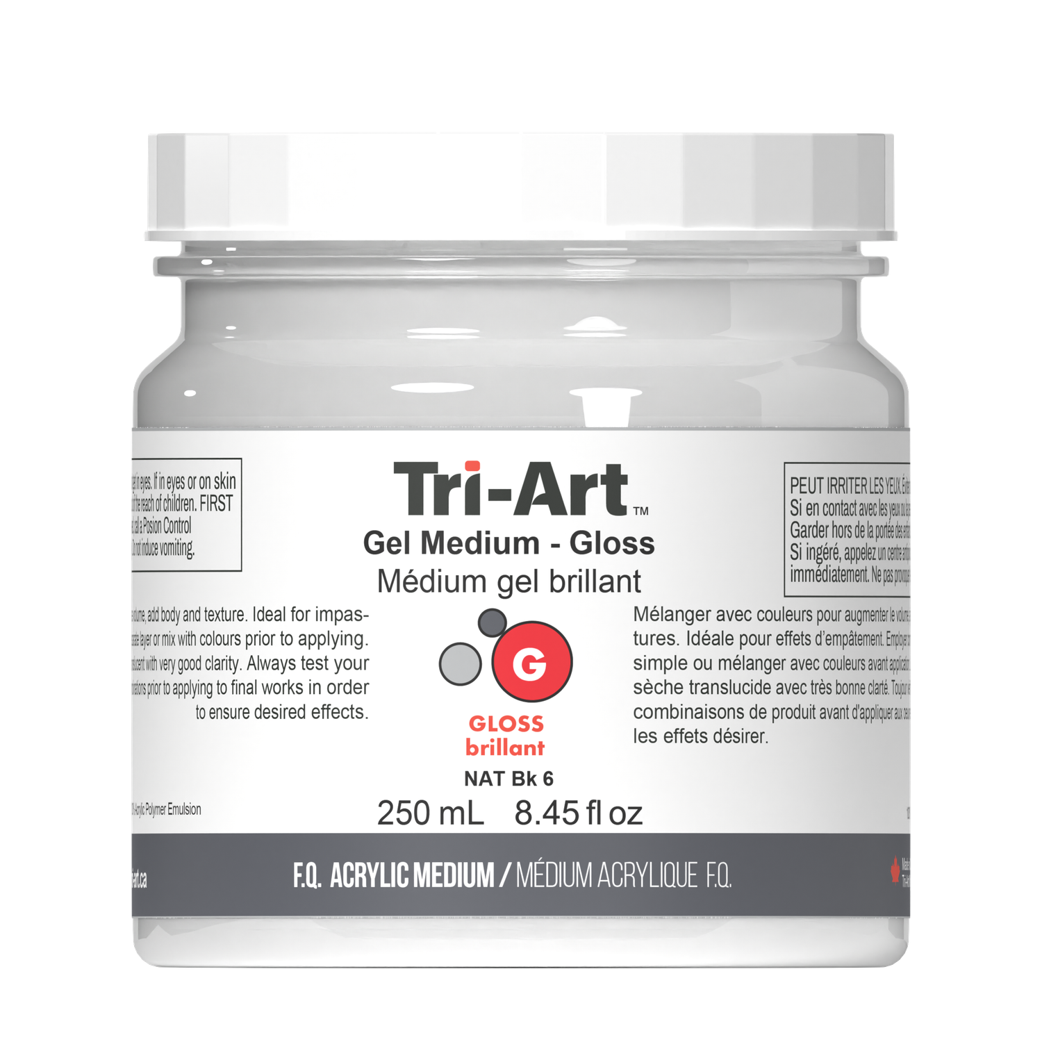 Tri-Art Gel Medium, Size: 250ml, Type: Gloss