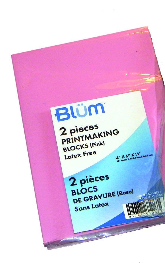 Blum Printmaking Soft Carving Blocks, COlour: Pink