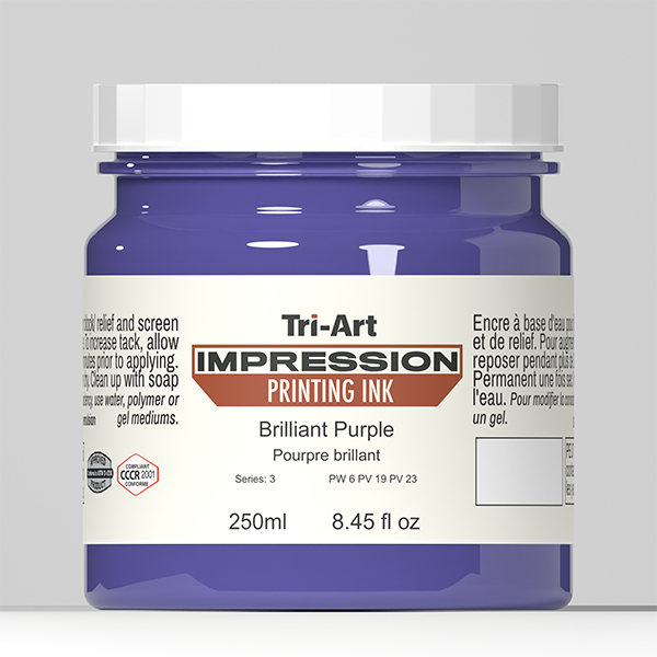 Tri-Art Impressions Block Printing Ink - 250ml, COlour: Brilliant Purple (S2)