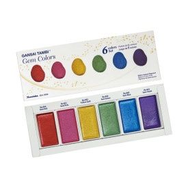 Kuretake Gansai Tambi Watercolour Sets  - Metallic, Type: Gem