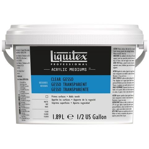 Liquitex Acrylic Gesso, Size: 64oz (1.89L), Type: Clear