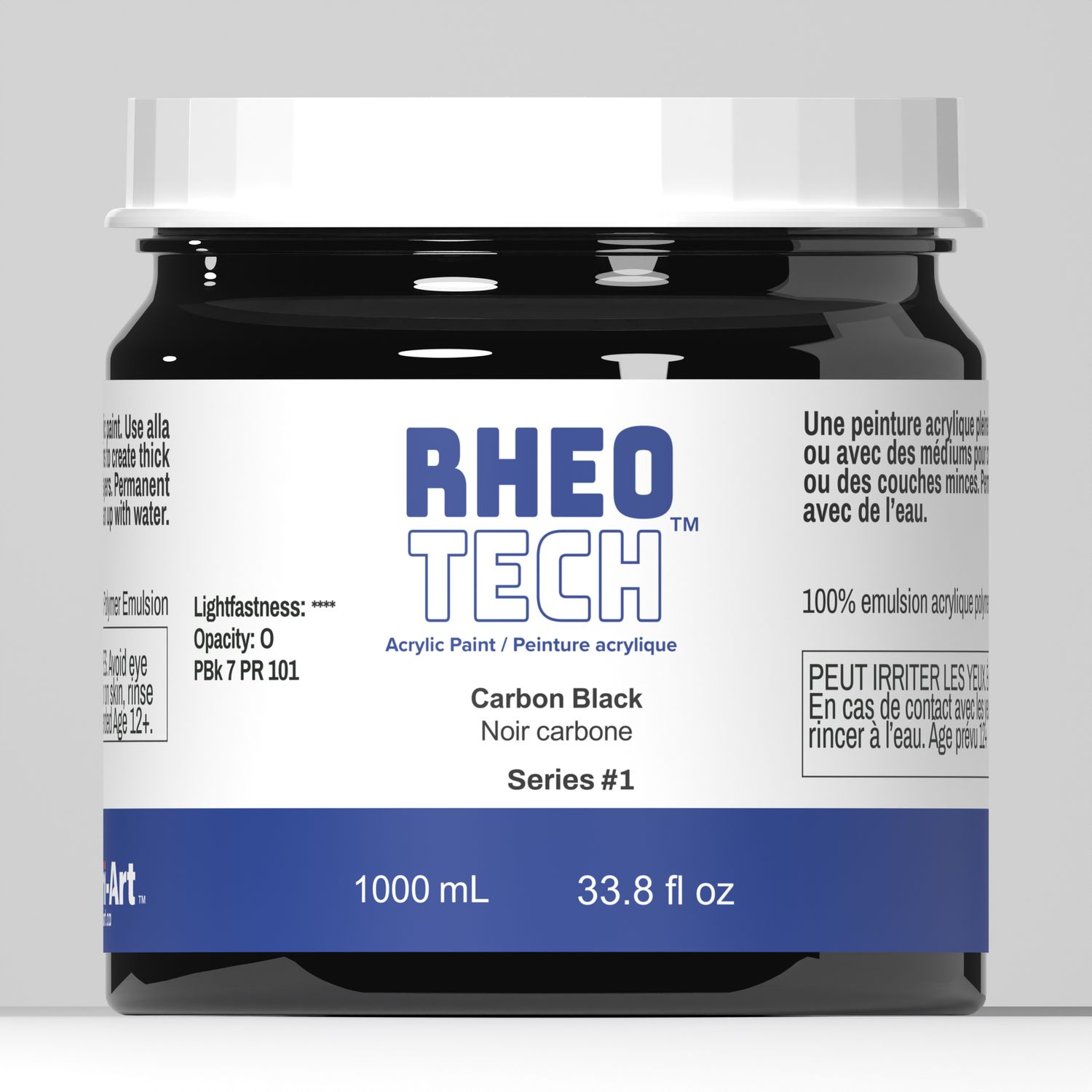 Tri-Art Rheotech Acrylics - 1L, COlour: Carbon Black (S1)