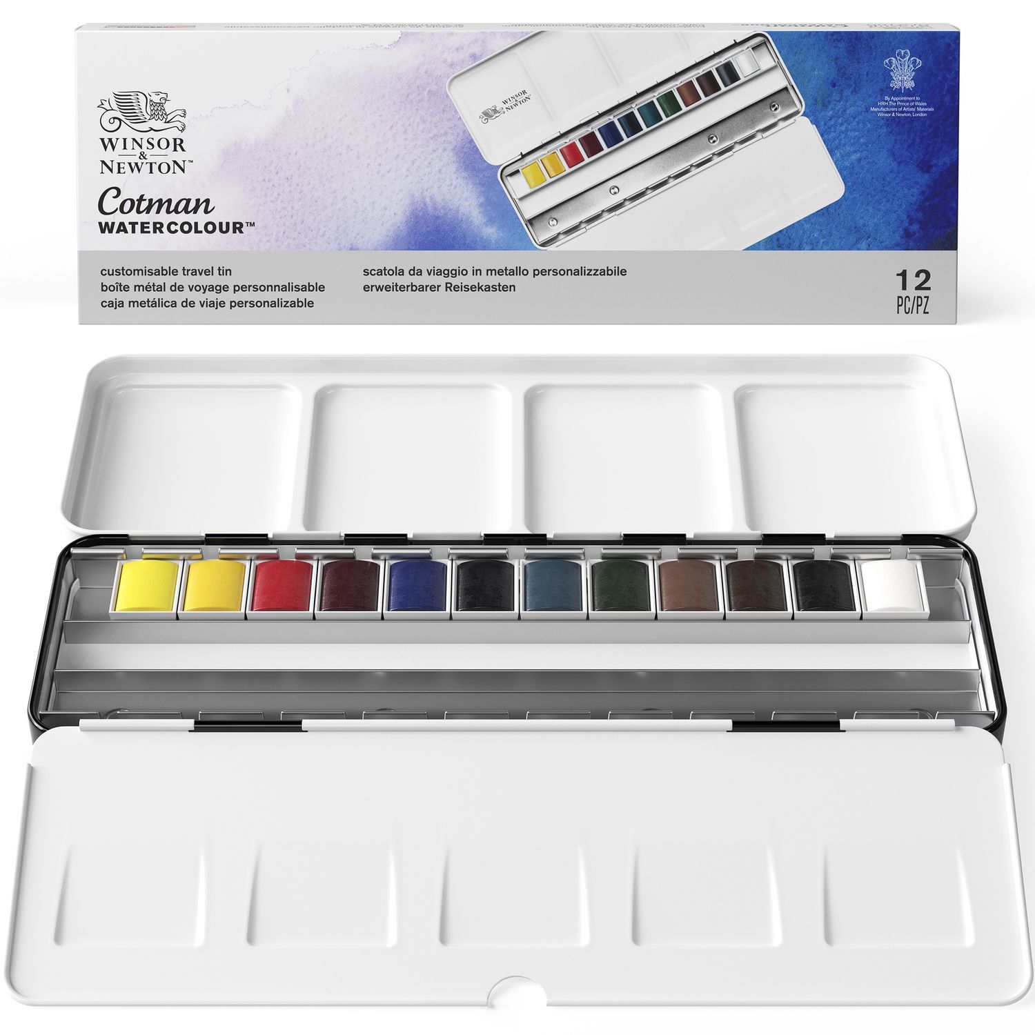 Cotman Watercolour Pan Sets, COlour: Set of 12 - Tin