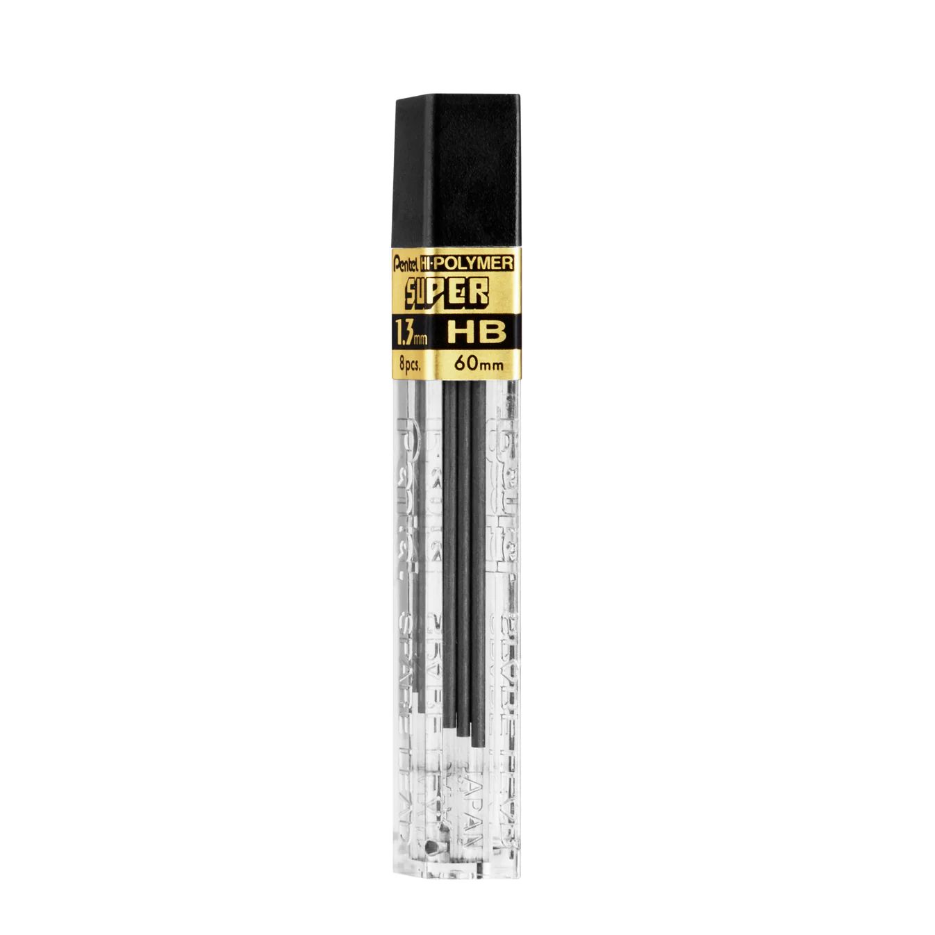 Pentel Hi-Polymer Super 1.3mm Lead Refill (tube of 8) - HB