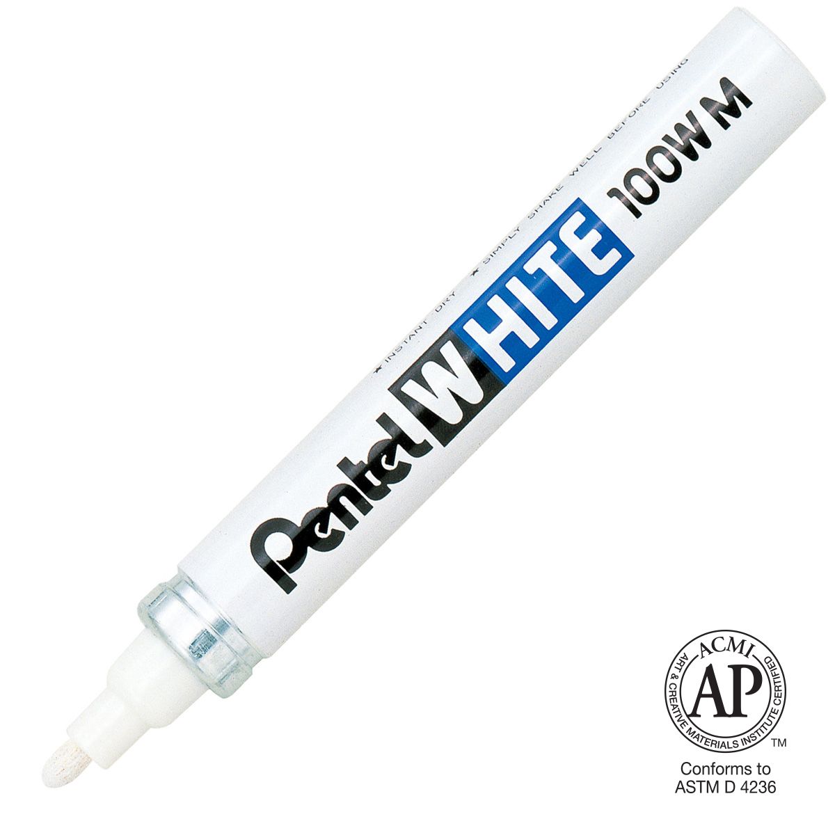 Pentel X100 Permanent Marker - WHITE, Size: Medium 3.9mm