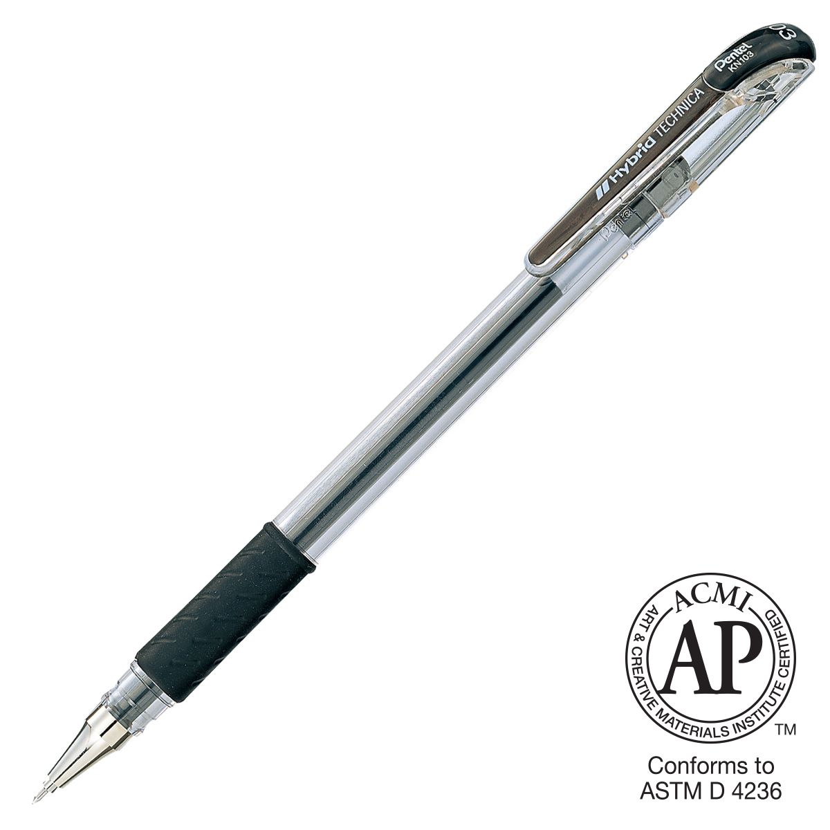 Pentel Arts Hybrid Technica Gel Roller Pen 0.3mm - BLACK