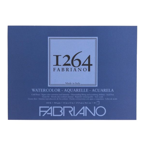 Fabriano 1264 Watercolour Pad 140lb Coldpress, Size: 11x15"