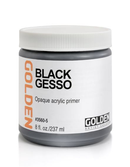 Golden Gesso - Black, Size: 8oz