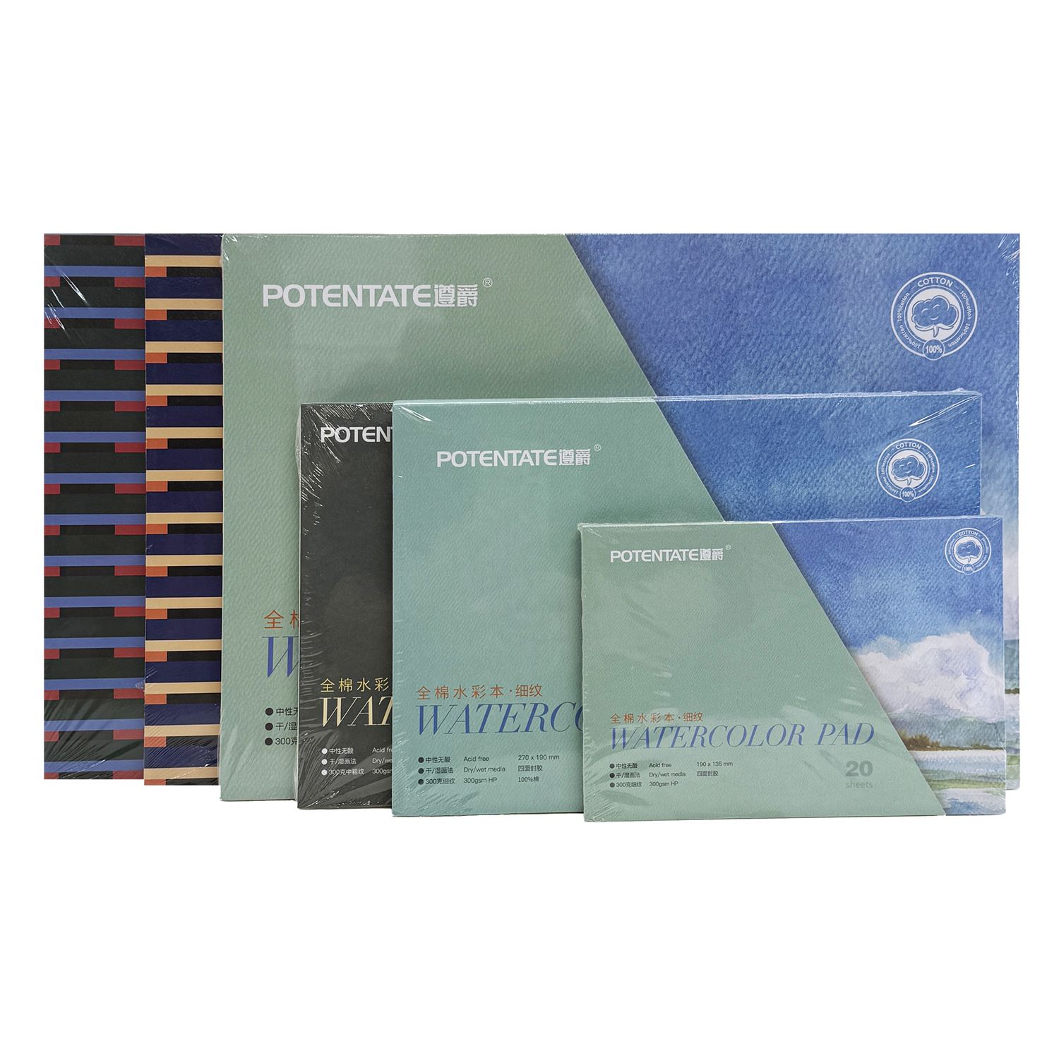 Potentate 100% Cotton Watercolour Blocks, Size: 135x190mm, Type: Cold Press