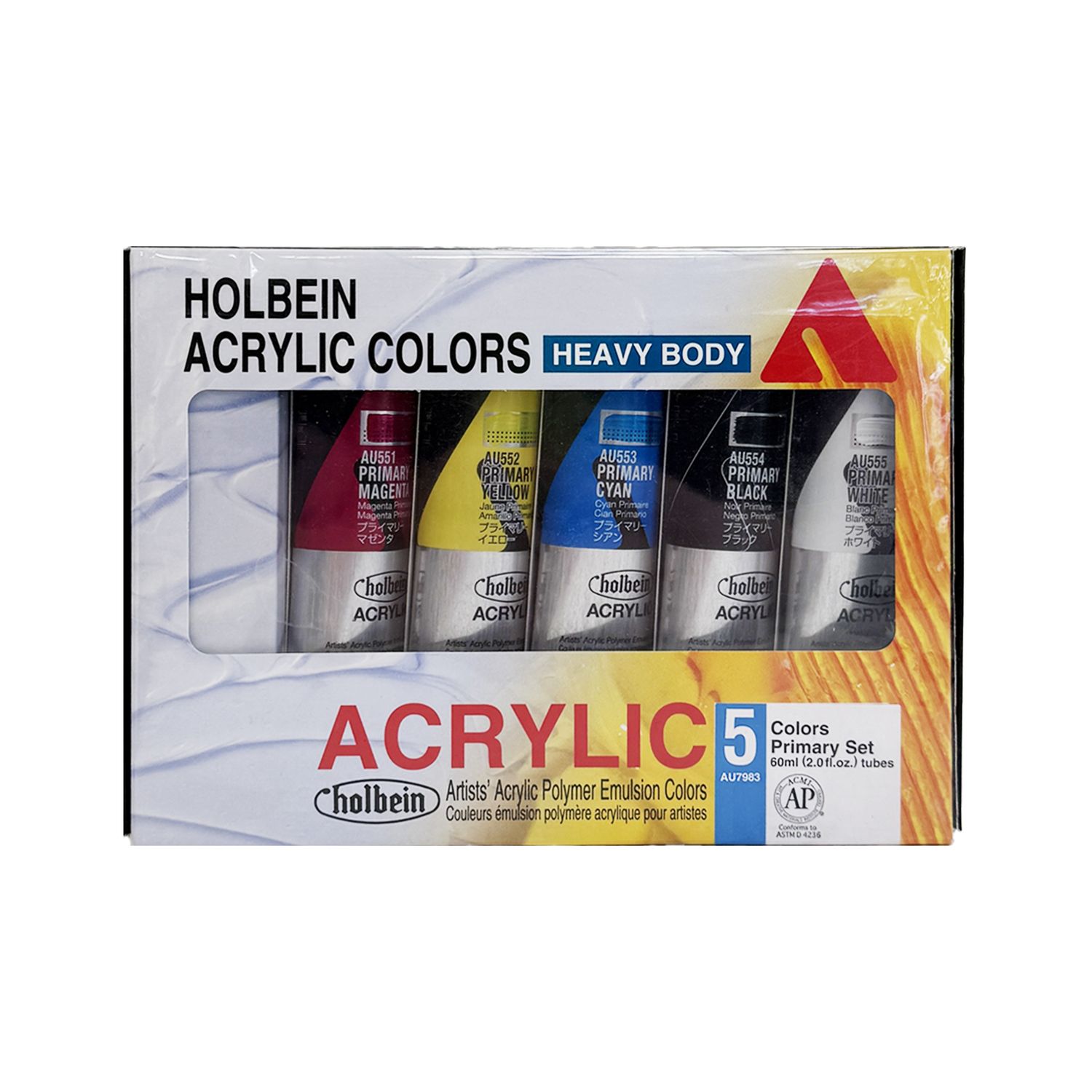 Holbein Heavy Body Acrylic Sets, Type: 60ml Set of 5 - Primary