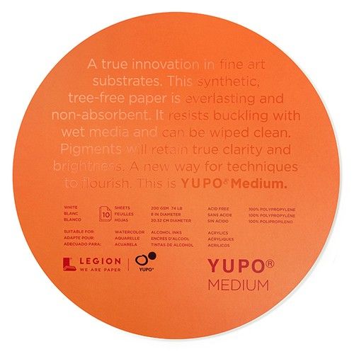 Yupo Medium Paper Pads - Medium, Size: 8in round