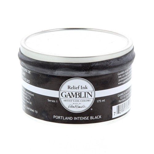 Gamblin Relief Ink - 175ml, COlour: Portland Black (S1)