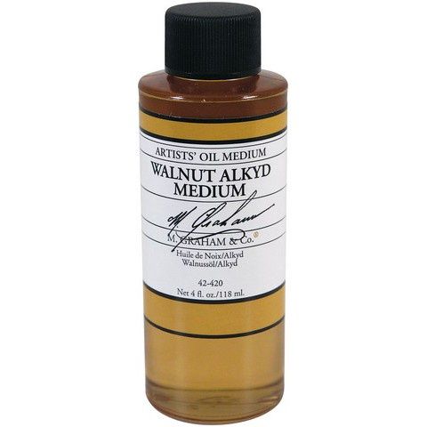M.Graham Walnut Alkyd Oil Medium, Size: 4oz