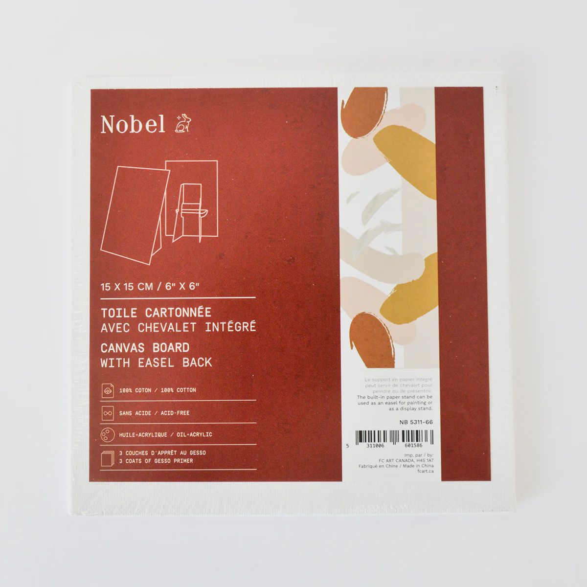 Nobel Canvas Boards - Easel Back, Size: 6 x 6"
