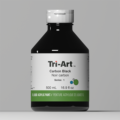 Tri-Art Liquid Acrylics - 500ml, COlour: Carbon Black (S1)
