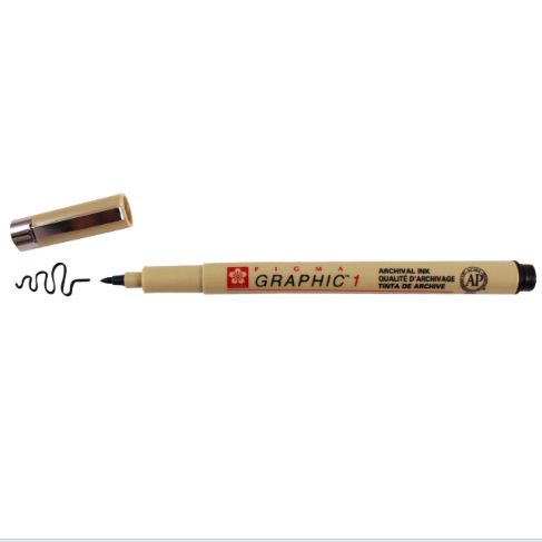 Pigma Graphic Pen - Black, Size: 1 (1mm)