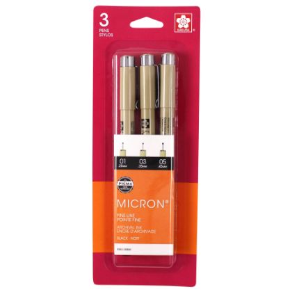 Pigma Micron Pen Sets, COlour: Set of 3 - Black