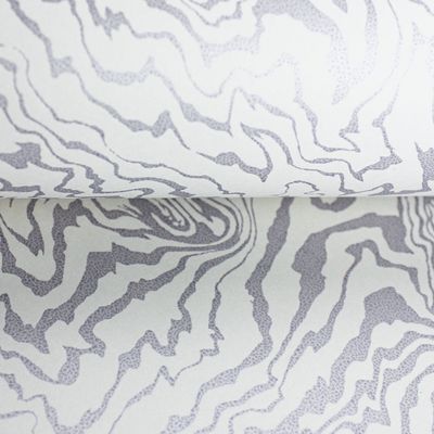 Suminagashi White on White Paper Sheet