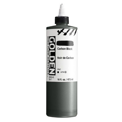 Golden High Flow Acrylics - 16oz, COlour: Carbon Black (S1)