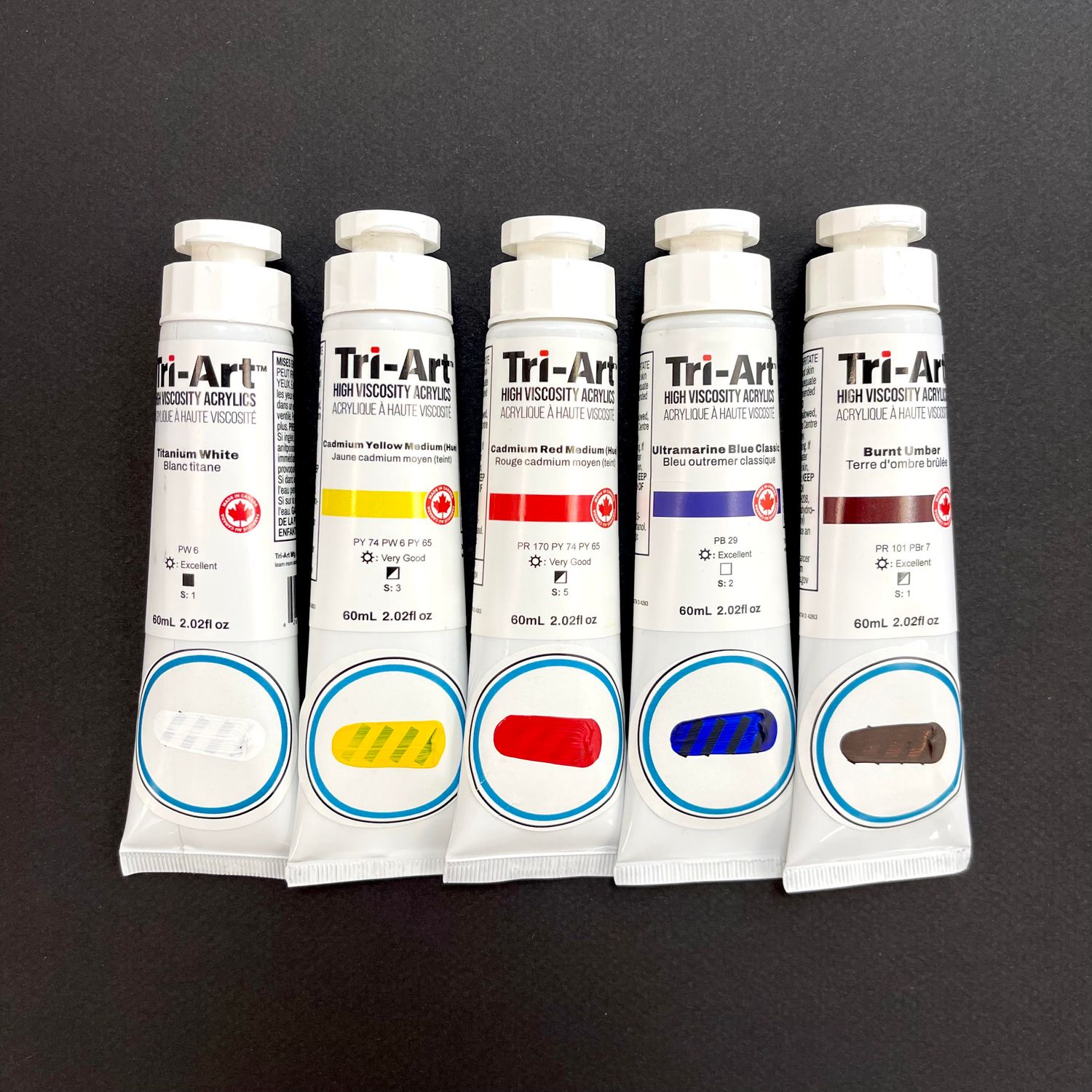 Tri-Art Professional Acrylic Sets - High Viscosity, Type: Set of 5 - BASIC MIXING
