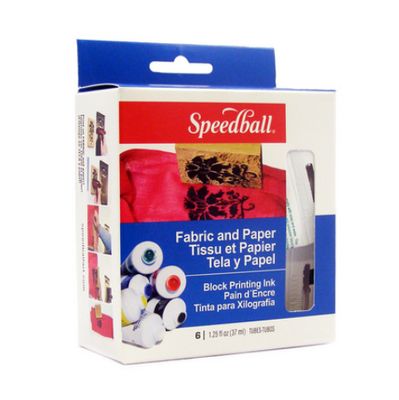 Speedball Fabric/Block Printing Ink Set/6 Colours