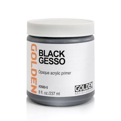 Golden Gesso - Black, Size: 8oz