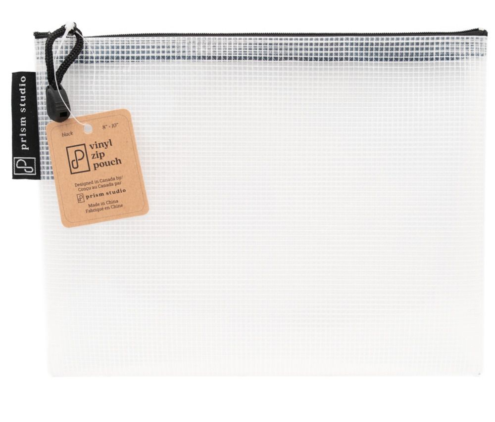 Prism Studio Vinyl Zip Pouch, Size: 8x10" BLACK