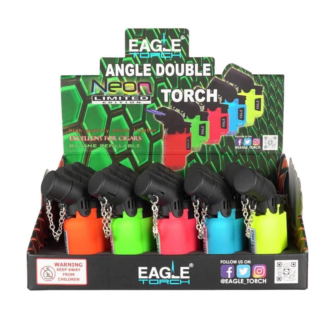 EAGLE TORCH LIGHTER 1 CT ANGLE NEON (PT 116 BN)