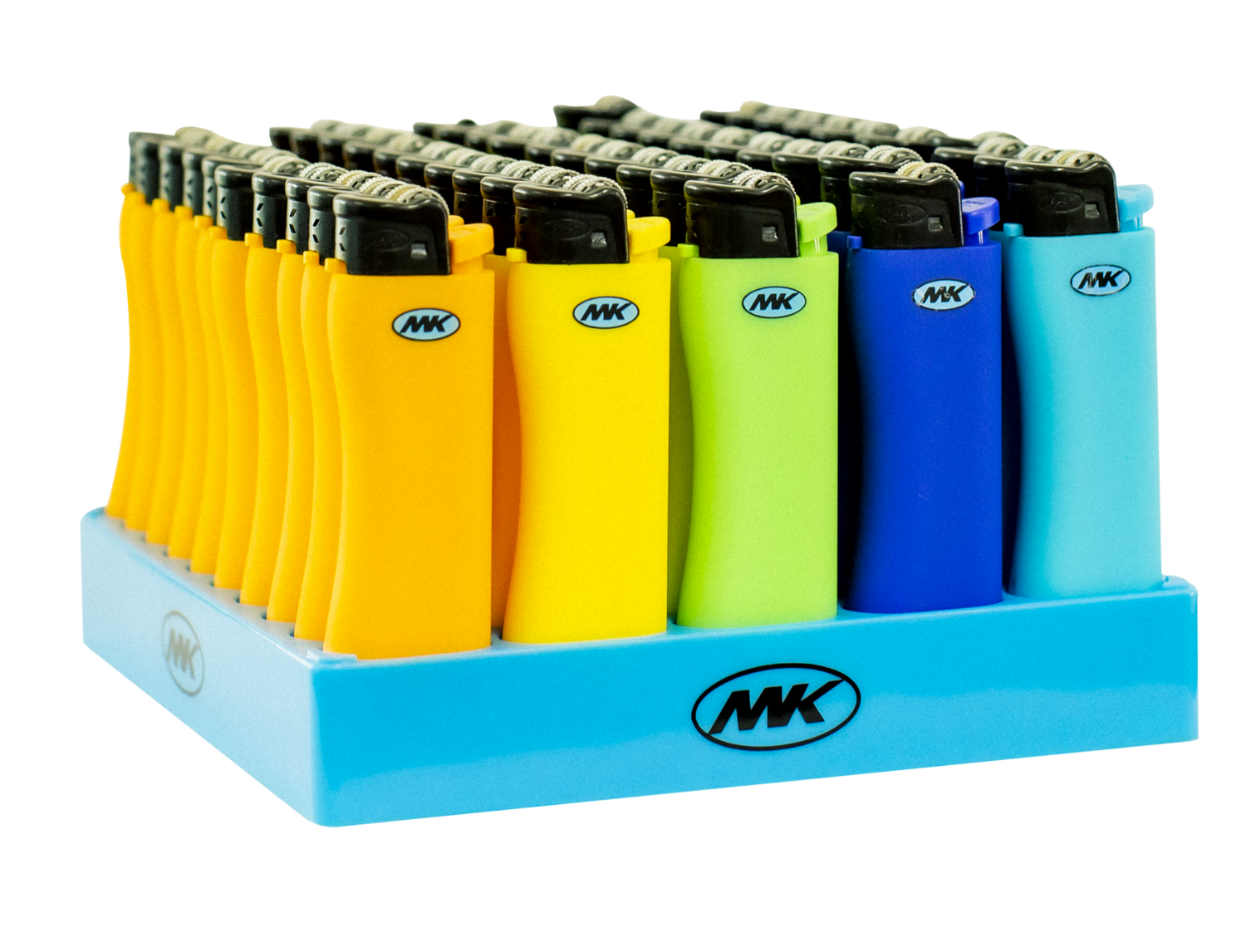 MK LIGHTER 1 CT GRIP COLOR REFILLABLE FLINT WITH SLIP