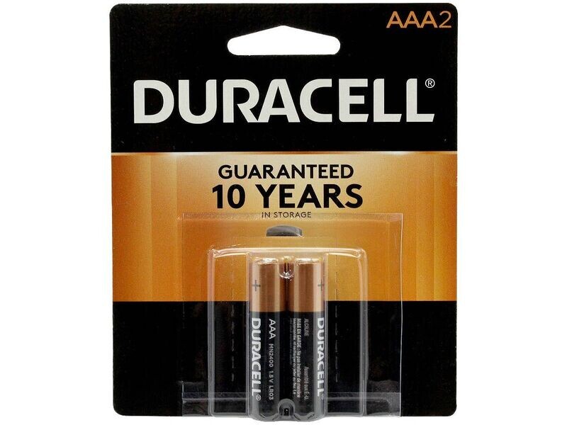 DURACELL BATTERIES AAA2 COPPERTOP