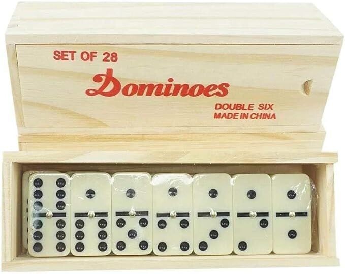 DOMINOES 28 PC WOOD BOX