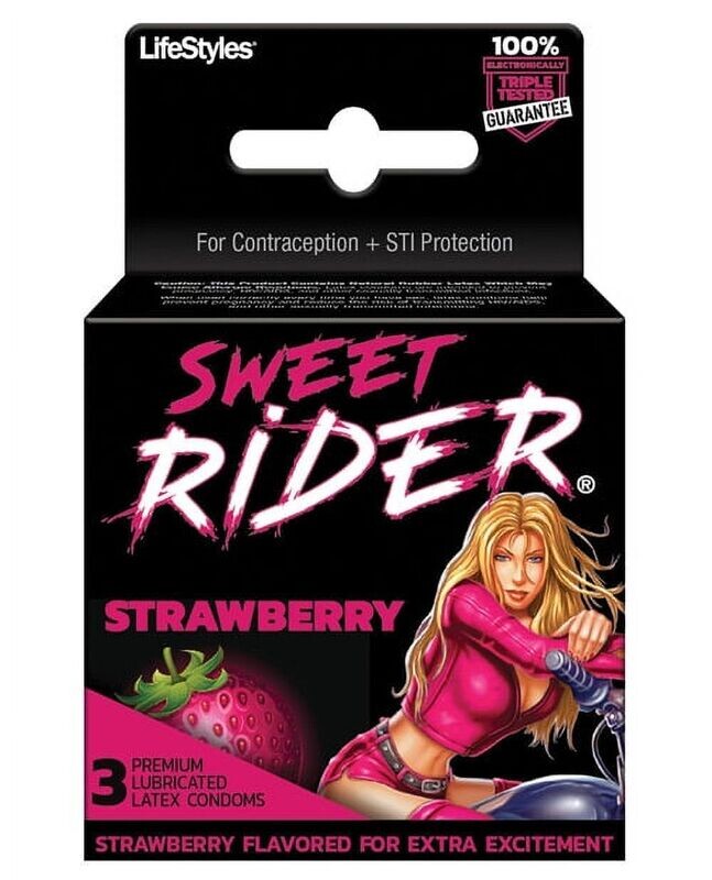 LIFE STYLES CONDOMS 3 CT SWEET RIDER STRAWBERRY