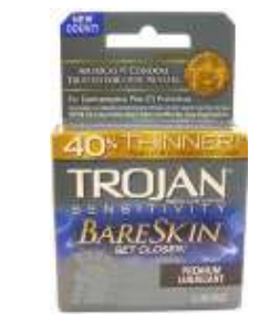 TROJAN CONDOM 3 CT BARE SKIN GREY