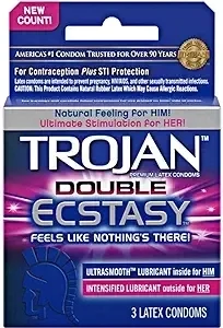 TROJAN CONDOM 3 CT DOUBLE ECSTASY
