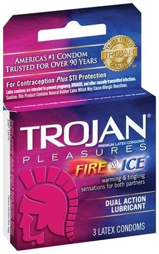 TROJAN CONDOM 3 CT FIRE & ICE