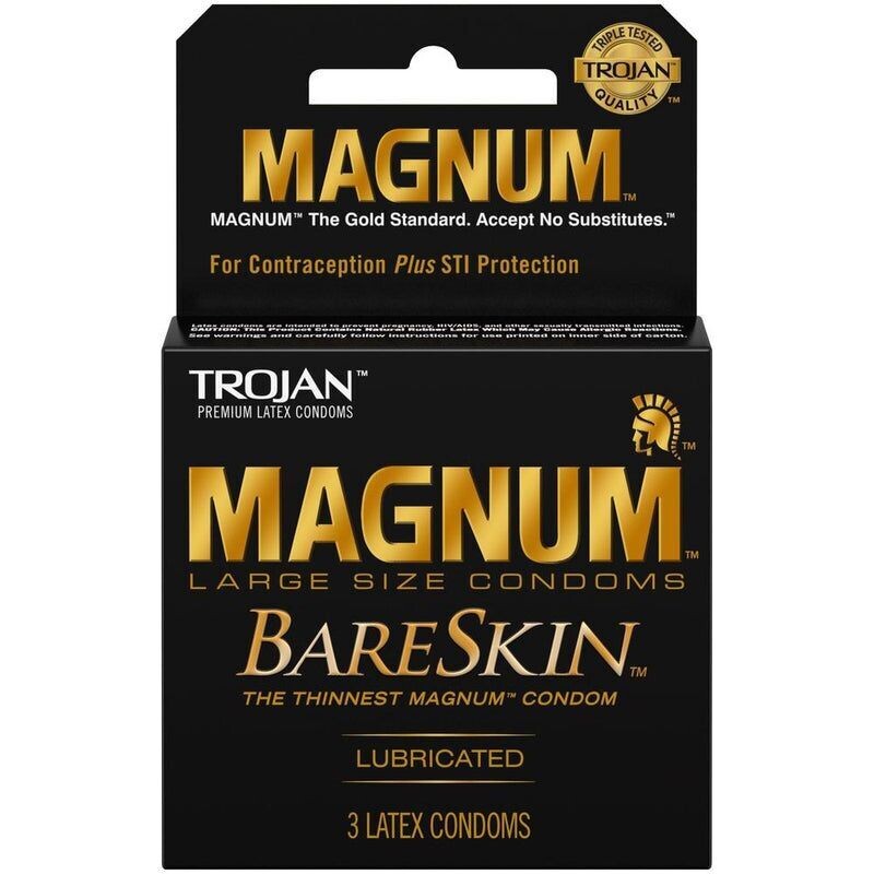 TROJAN CONDOM 3 CT MAGNUM BARESKIN