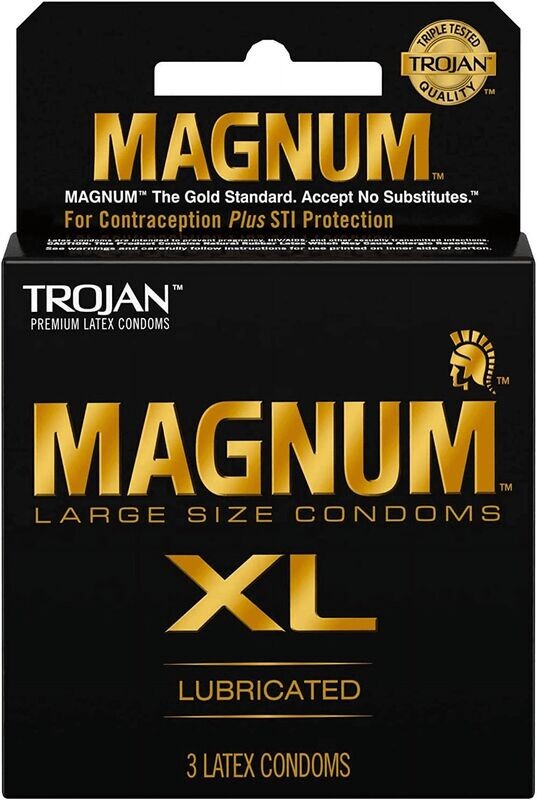 TROJAN CONDOM 3 CT MAGNUM BLACK XL