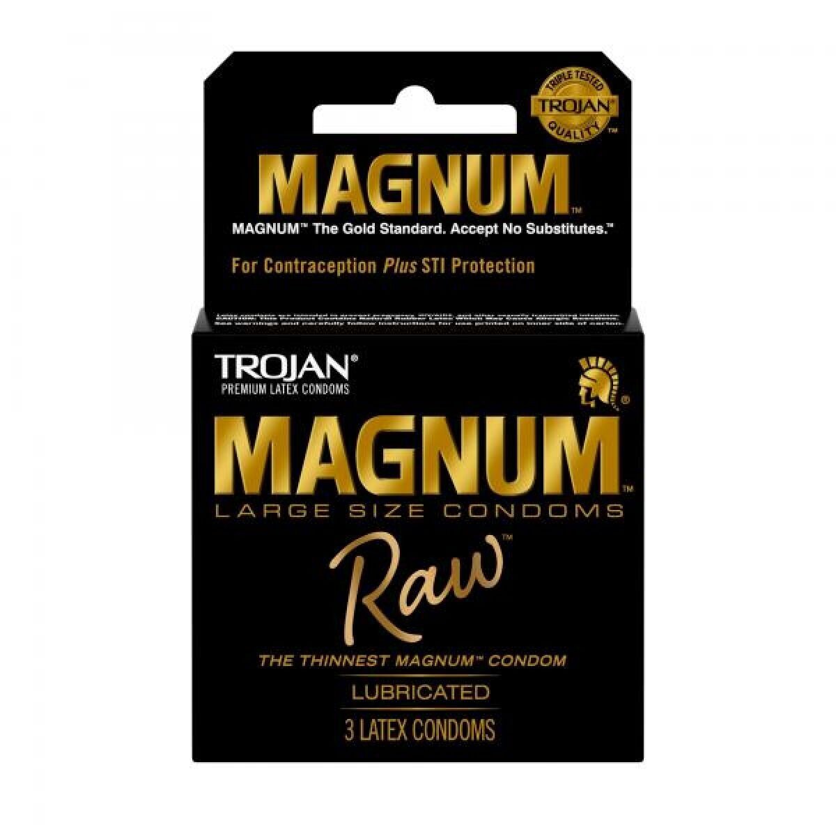 TROJAN CONDOM 3 CT MAGNUM RAW