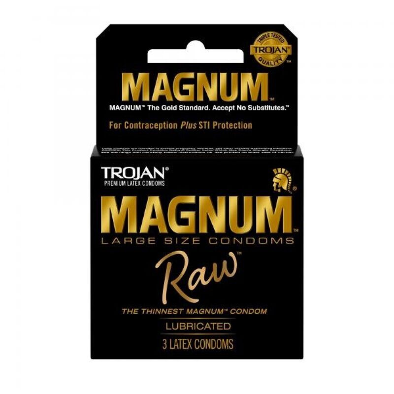 TROJAN CONDOM 3 CT MAGNUM RAW