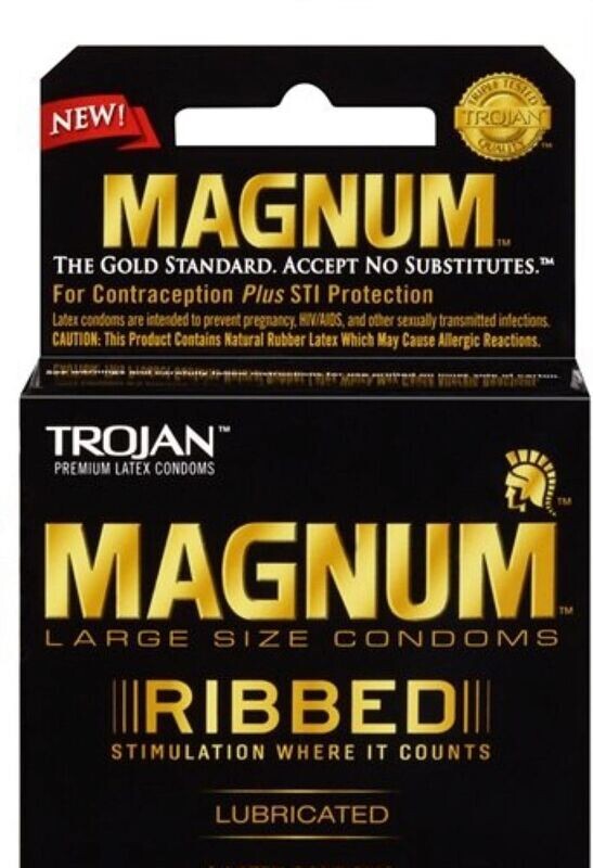 TROJAN CONDOM 3 CT MAGNUM RIBBED